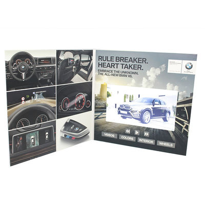 VIF Free Sample Customized printing 7 inch lcd HD screen video brochure bult in 2GB memory for invitation,advertising