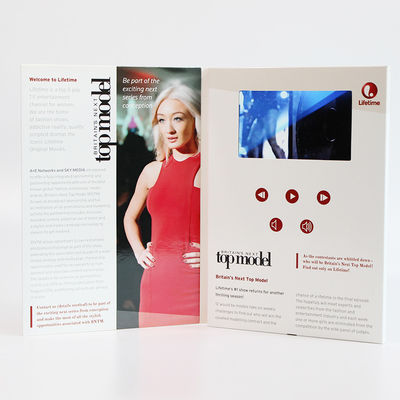 VIF Free Sample Customized printing 7 inch lcd HD screen video brochure bult in 2GB memory for invitation,advertising