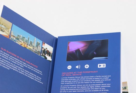 4.3" hardback Rechargeable video business cards for business promotional , 2G / 4G / 8G