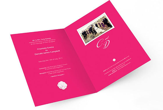 VIDEO IN FOLDER rechargeable battery bespoke video wedding invitations card with 512MB memory